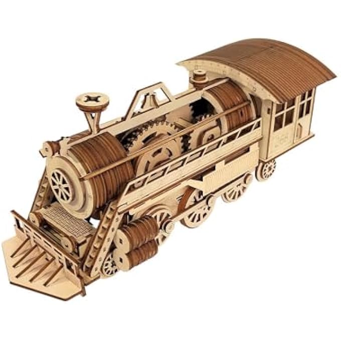 3D WOODEN PUZZLE MARBLE MAZE - DIY MECHANICAL MARBLE RUN MODEL, CREATIVE BUILDING SET FOR ADULTS & CHILDREN, EDUCATIONAL TOY WITH GEARS, GIFT FOR CRAFTERS AND MODEL BUILDING FANS (LOCOMOTIVE 227 - Image 1